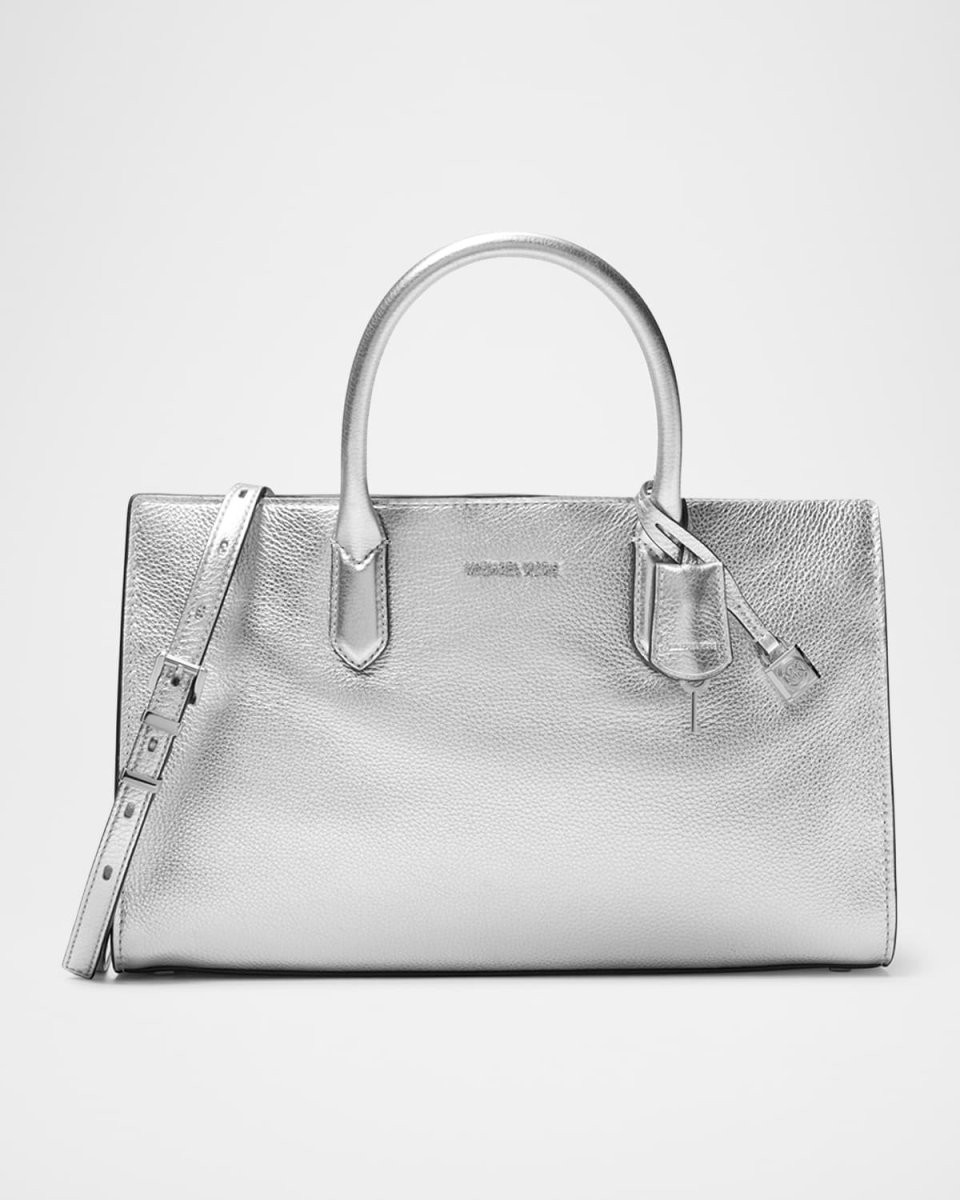 Scarlette Medium Metallic Leather Satchel Bag
